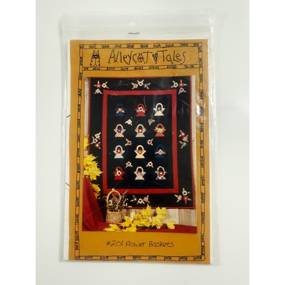 ALLEYCAT Tales Applique Quilt Pattern FLOWER‎ BASKETS 33" x 41" Alley Cat